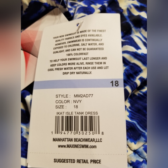 NWT SHIRRED SKIRTED SWIM DRESS ONE PICE SWIM SUIT. CUTE - Picture 5 of 5